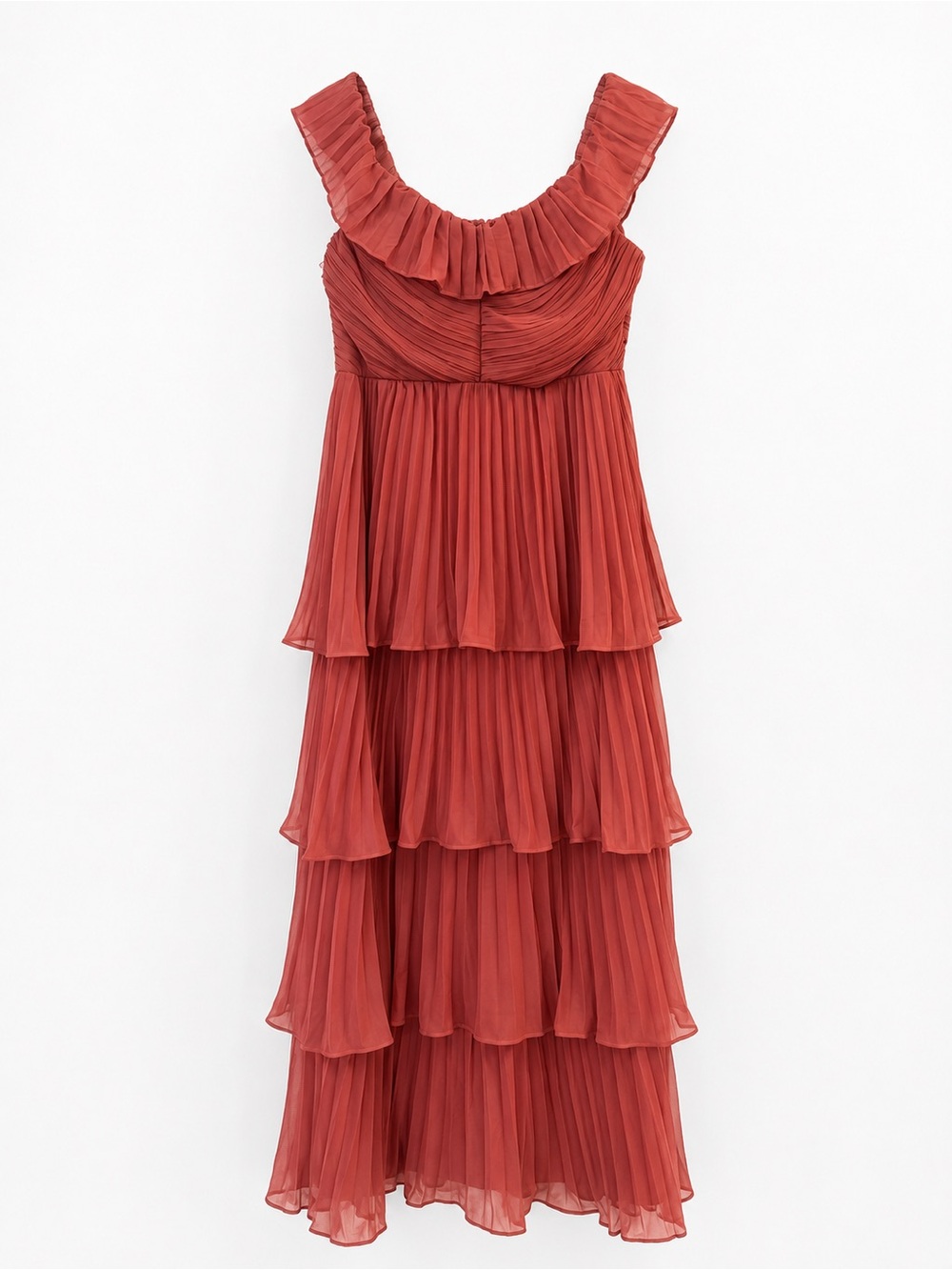 Lulu's Dusty Rose One-Shoulder Tiered Maxi Dress Size XL - Picture 4 of 8